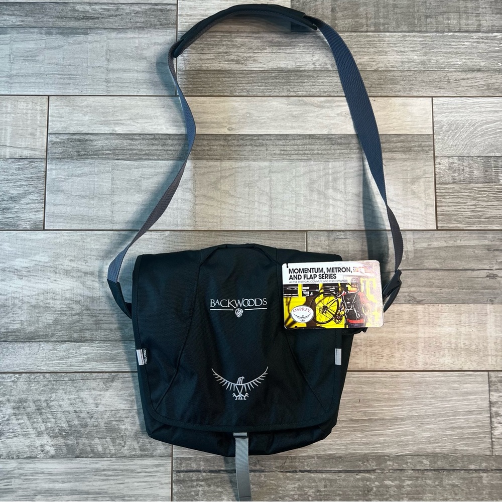 NWT Osprey Backwoods Flap Mini SMU Messenger Bag Black Crossbody Travel Unisex